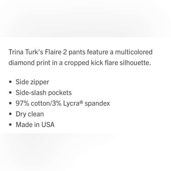 Trina Turk Flaire 2 Printed Cropped Pants Sz 12 Great Condition - Picture 4 of 11